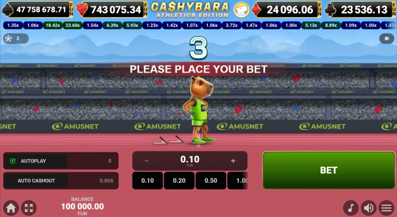 Cashybara Athletics Edition - príomhscáileán an rása le cuntar comhéifeachta