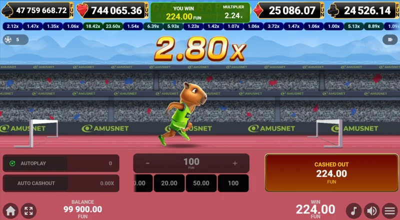 Cashybara Athletics Edition - airgeadú rathúil amach agus creidiúnú na mbuaiteoirí